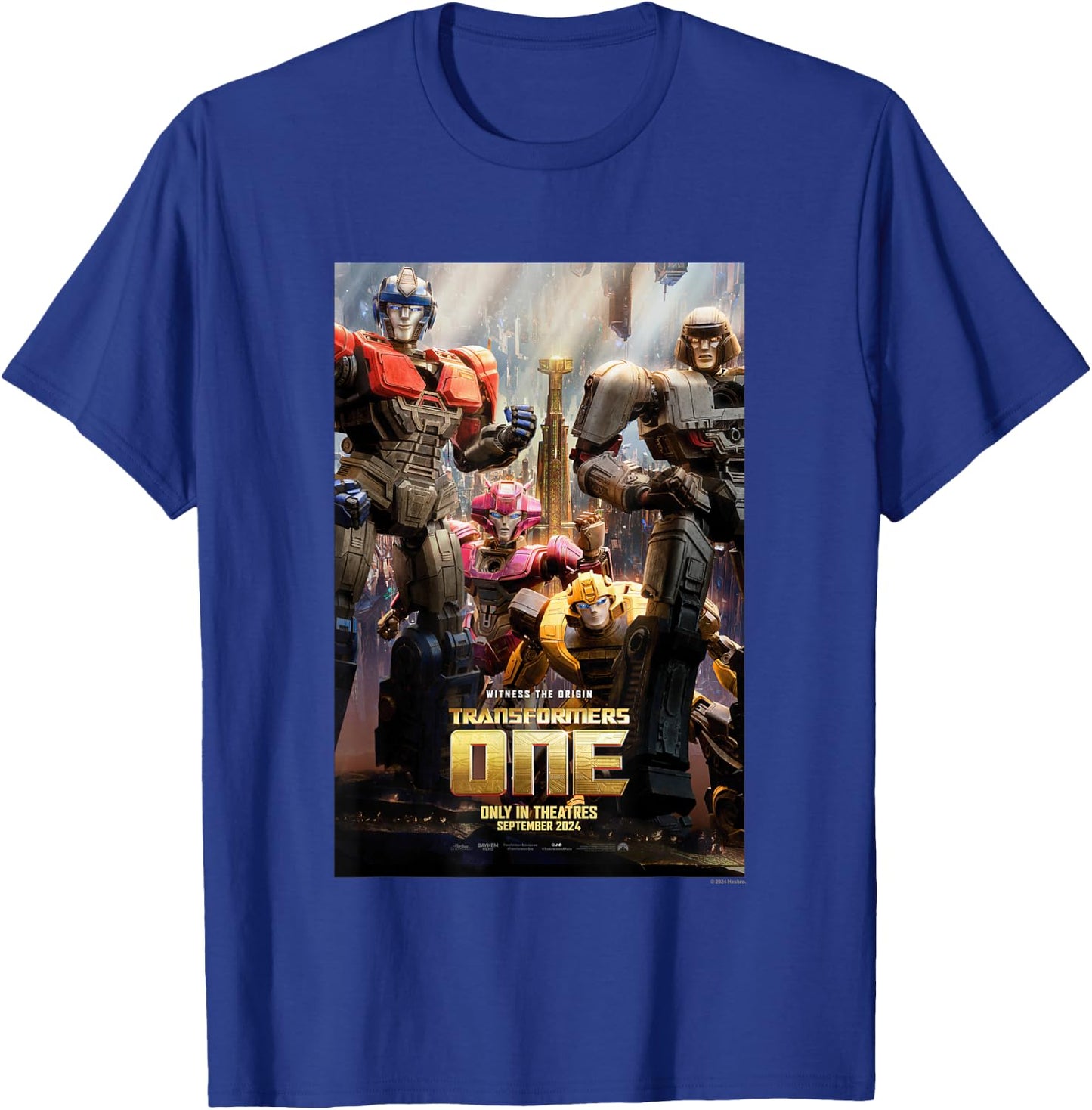 Transformers One Witness The Origin Movie Poster Vintage T-Shirt - T-Shirt | Royal