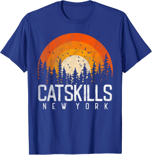 Catskills New York NY Shirt Retro Vintage 70s 80s 90s Gift T-Shirt - T-Shirt | Royal