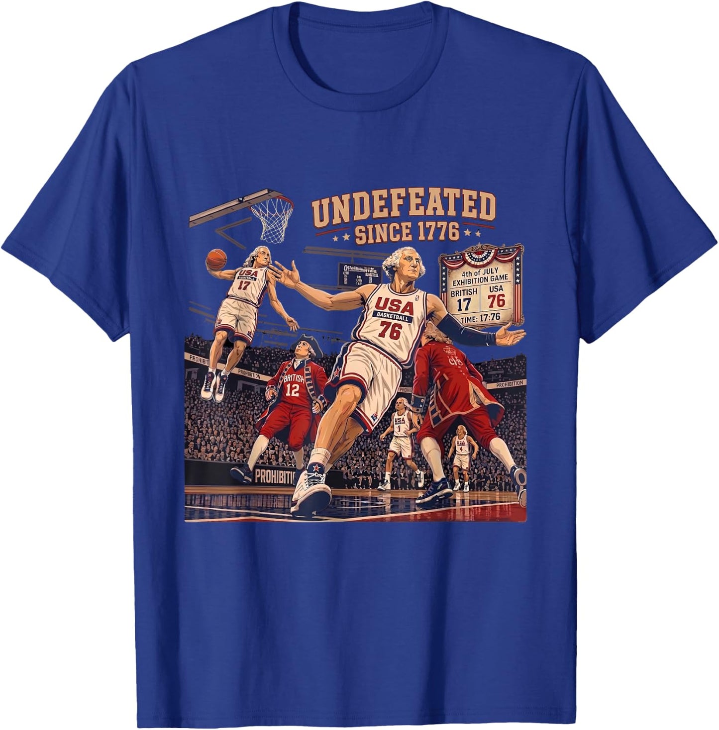 Patriotic Undefeated Since 1776 4th of July Independence Day T-Shirt - T-Shirt | Royal