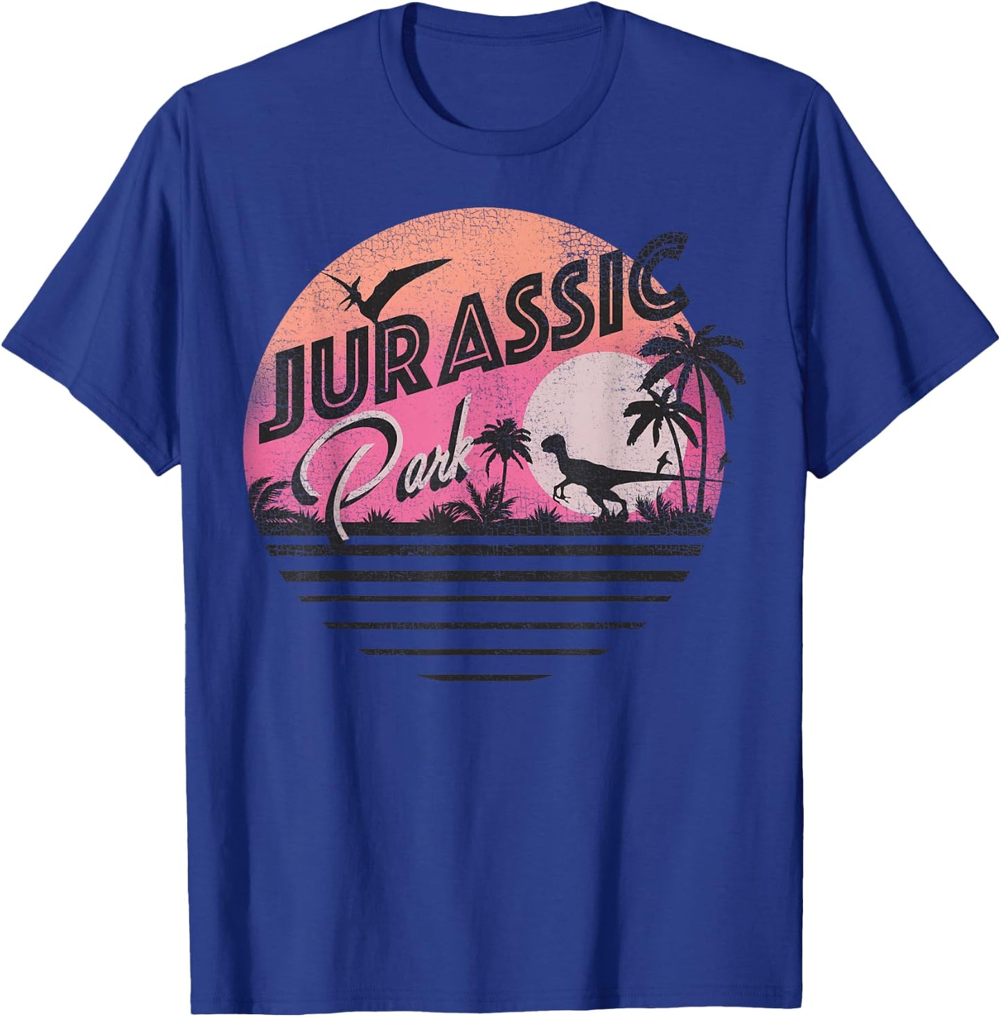 Jurassic Park Retro 90's Dinosaur Scene T-Shirt - T-Shirt | Royal