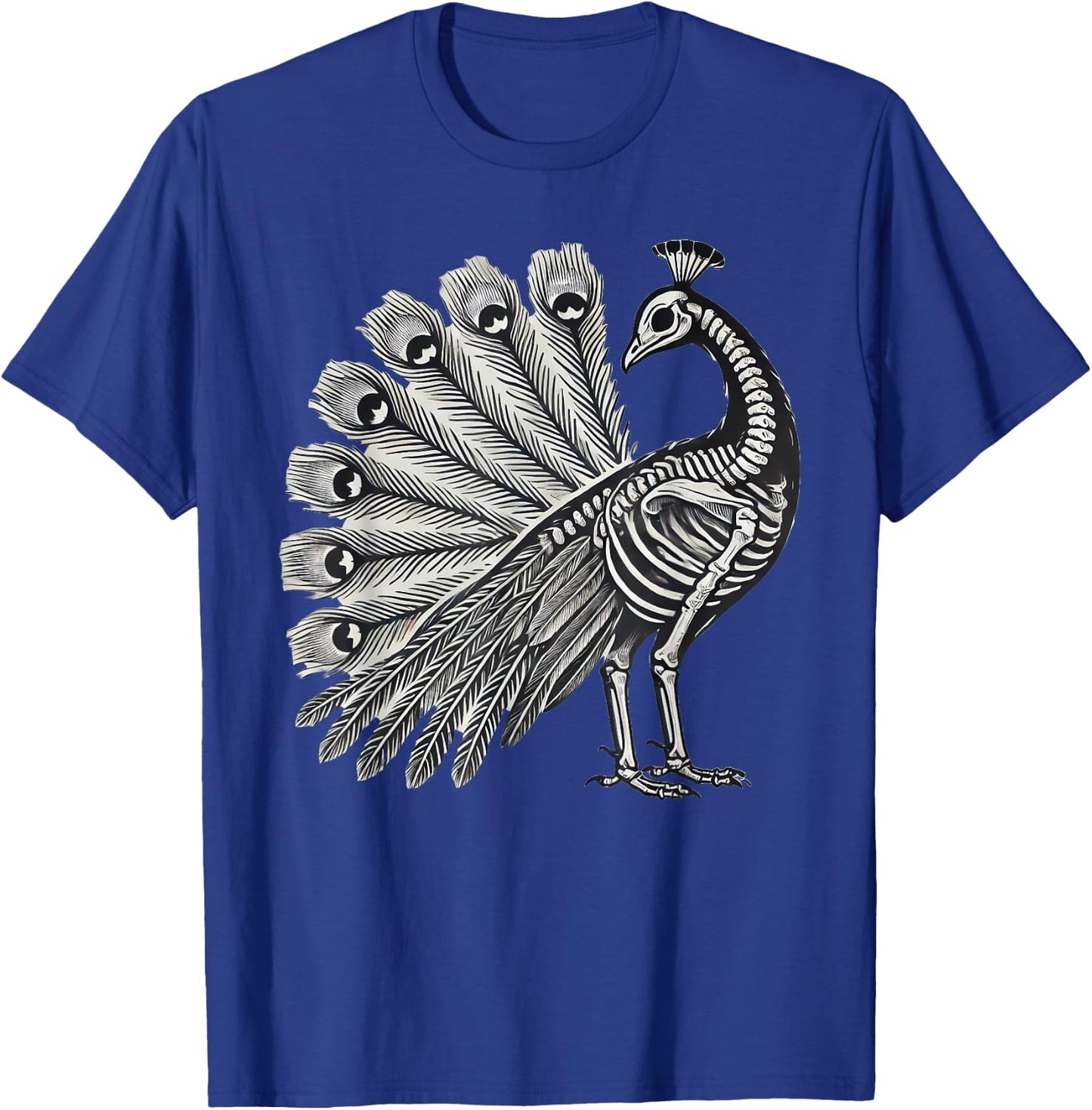 Peacock Skeleton Halloween T-Shirt - T-Shirt | Royal