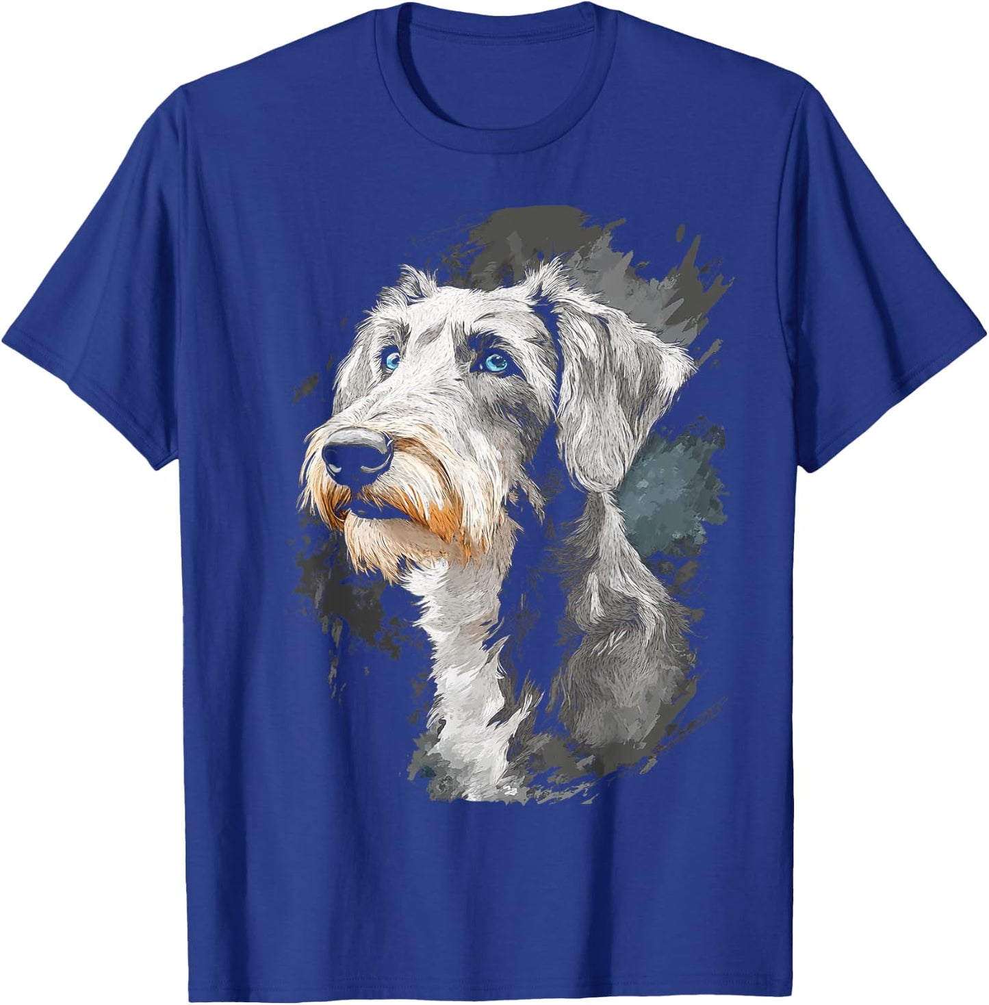 Irish Wolfhound Dog Motif Pet Art Blue Eyes Irish Wolfhound T-Shirt - T-Shirt | Royal