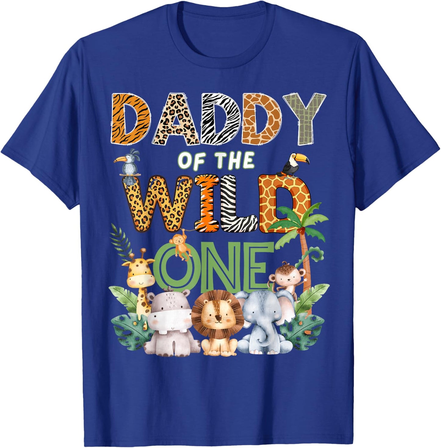 Daddy of The Wild One Safari 1St Birthday Kids T-Shirt - T-Shirt | Royal