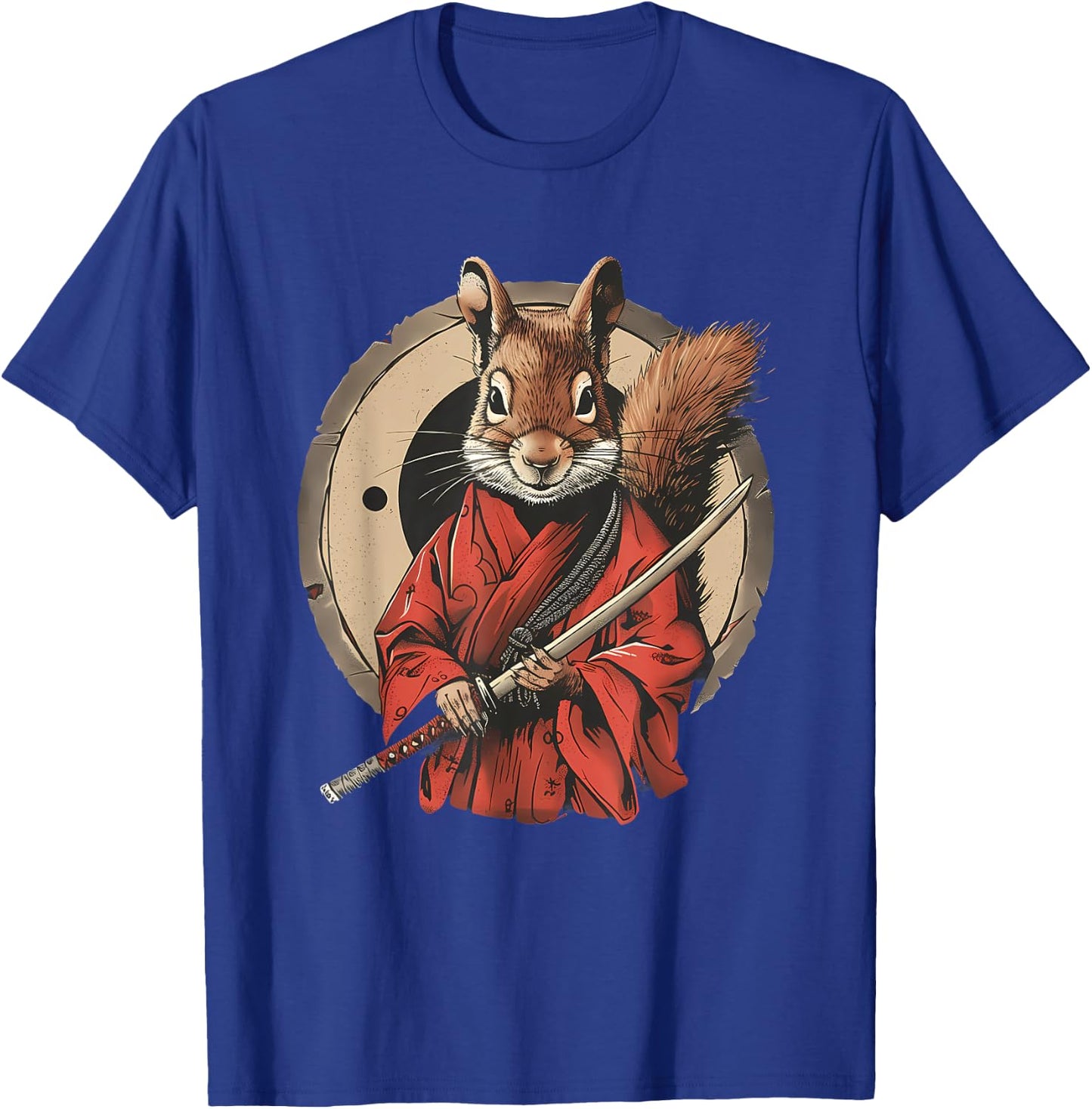 Samurai Squirrel Samurai Artwork Japanese Ninja Squirrel T-Shirt - T-Shirt | Royal