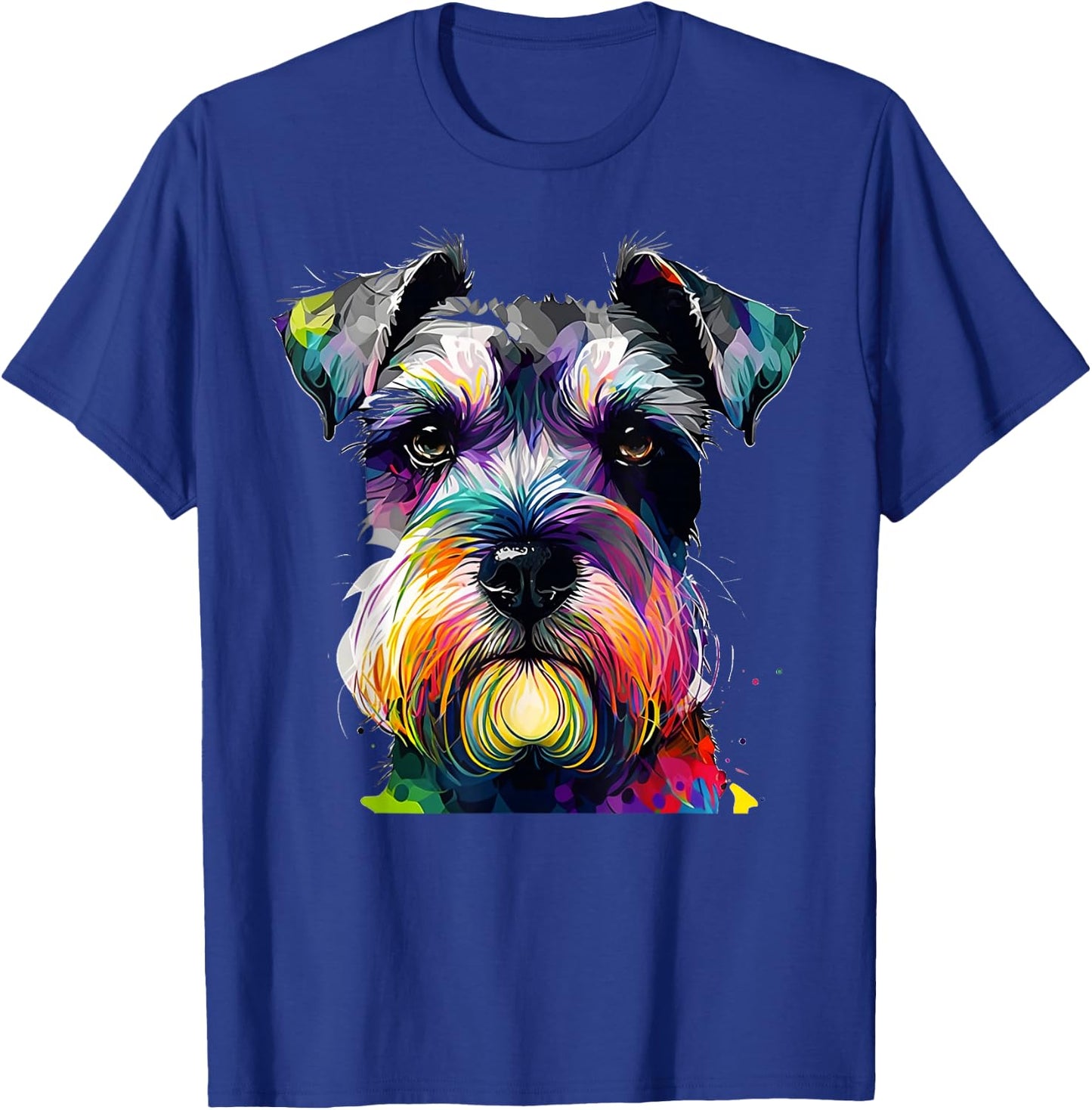 Cute Schnauzer Colorful For Schnauzer Owners Schnauzer Mom T-Shirt - T-Shirt | Royal