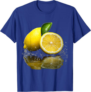 Lemon Fruit Illustration , black T-Shirt - T-Shirt | Royal