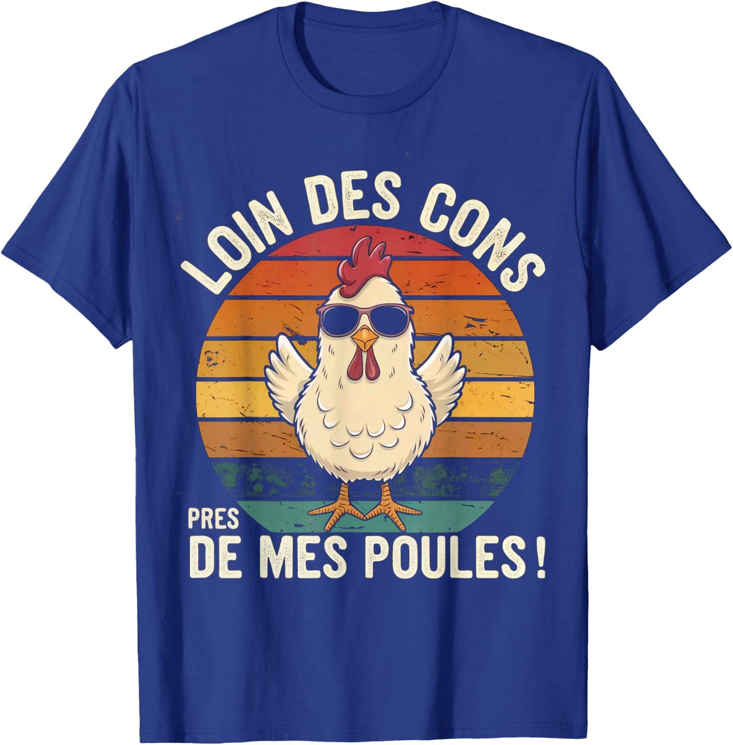 Away From Cons Near My Hens Funny Hen Gift Vintage , Black, S T-Shirt - T-Shirt | Royal