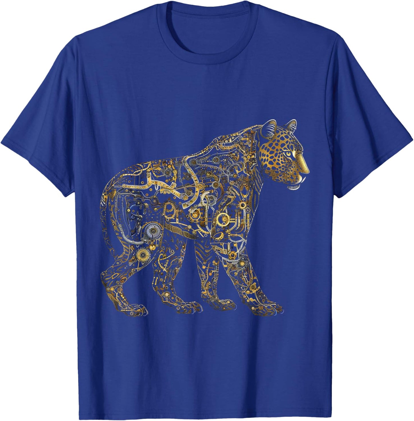 Leopard Fantasy Art - Animal Robot Leopard T-Shirt - T-Shirt | Royal