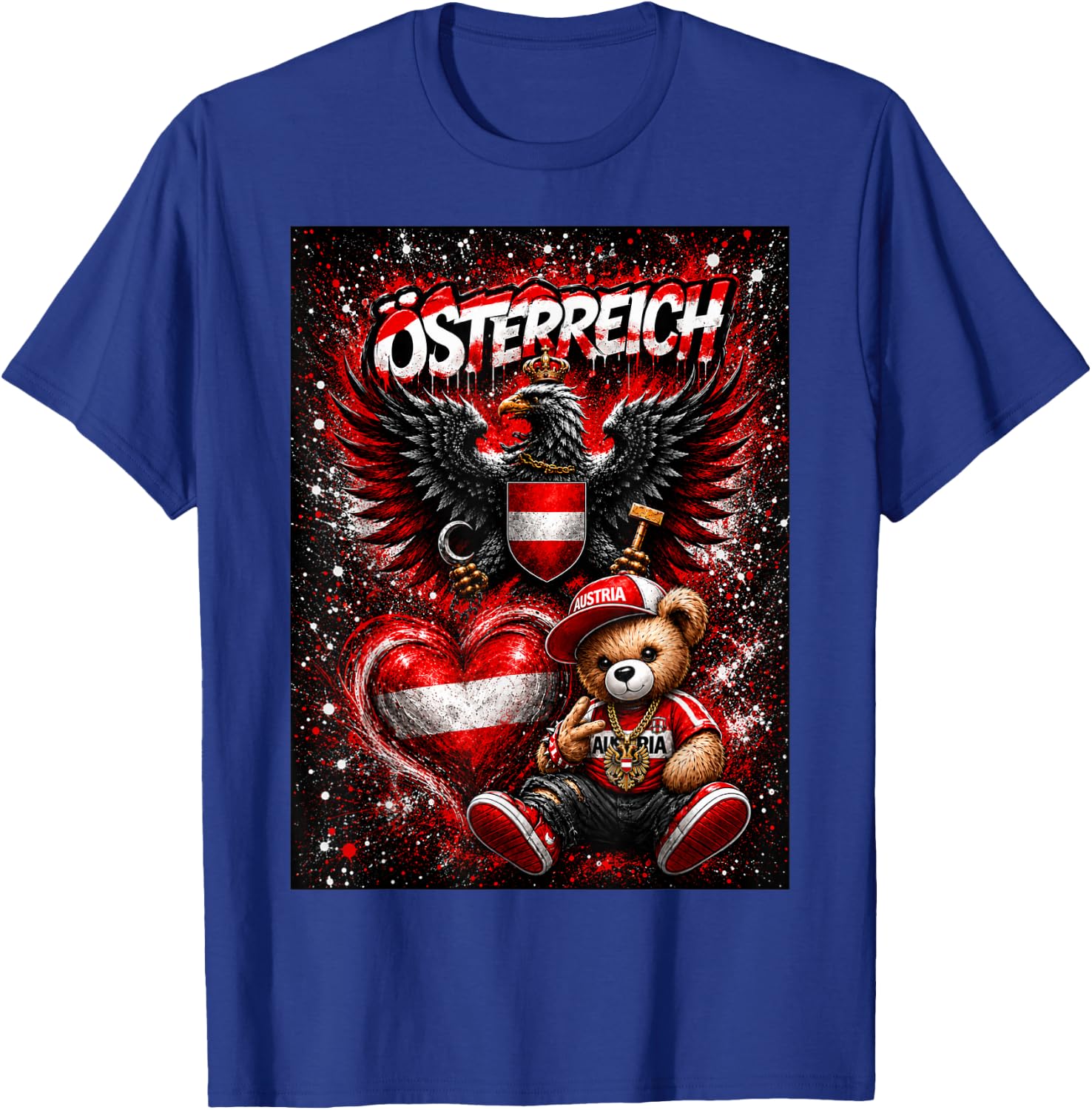 Österreich Adler & Bär Trikot Austria Herren Damen Geschenk T-Shirt - T-Shirt | Royal