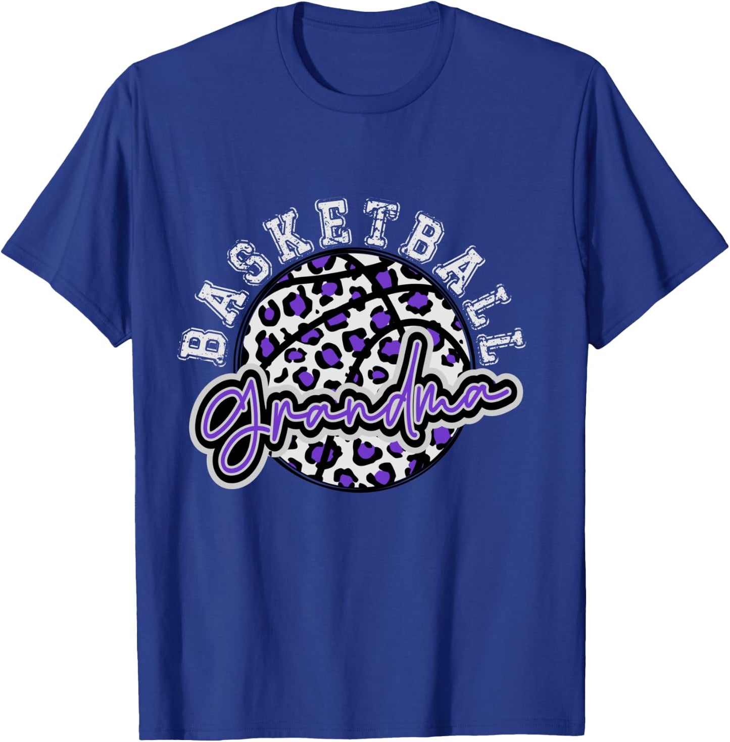 Leopard Cheetah Basketball Grandma, Purple Trendy Spirit T-Shirt - T-Shirt | Royal