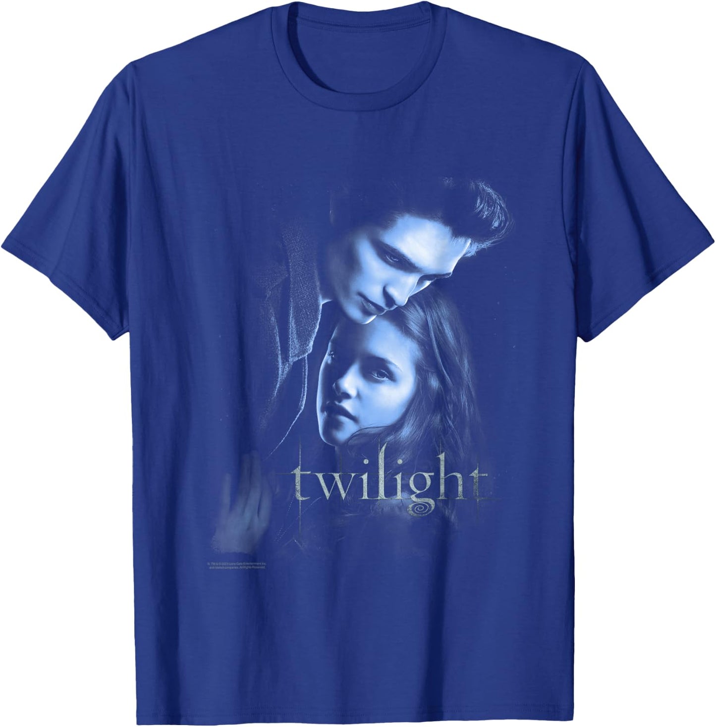 Twilight Hand Poster Edward and Bella Blue Embrace Movie T-Shirt - T-Shirt | Royal