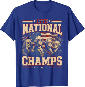 Retro 1776 National Champs Funny Patriotic America T-Shirt - T-Shirt | Royal