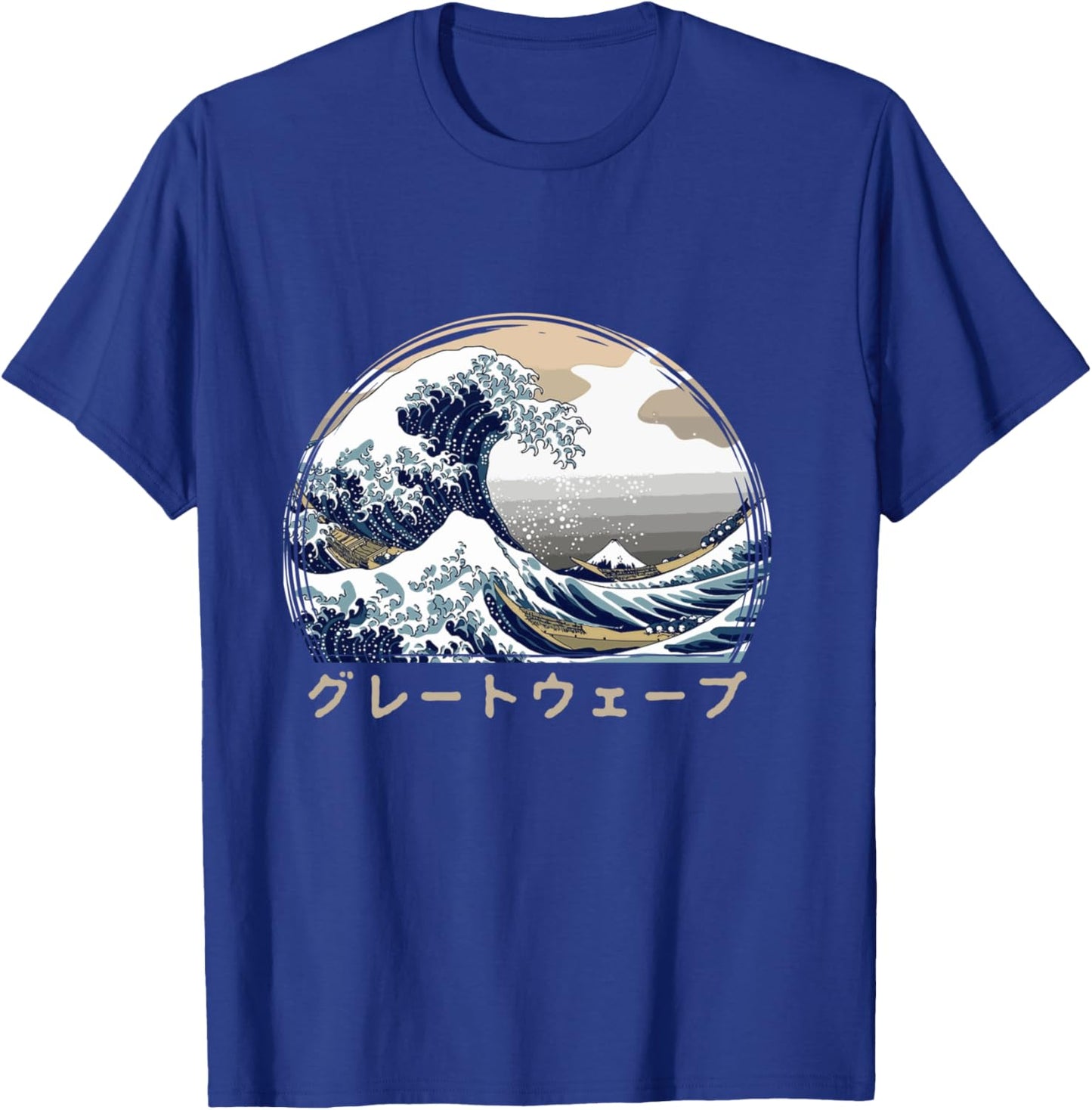 The Great Wave Kanagawa - Japanische Kunst - Große Welle Langarmshirt T-Shirt - T-Shirt | Royal
