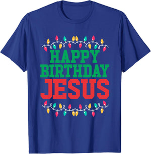Happy Birthday Jesus | Christian Christmas T-Shirt - T-Shirt | Royal