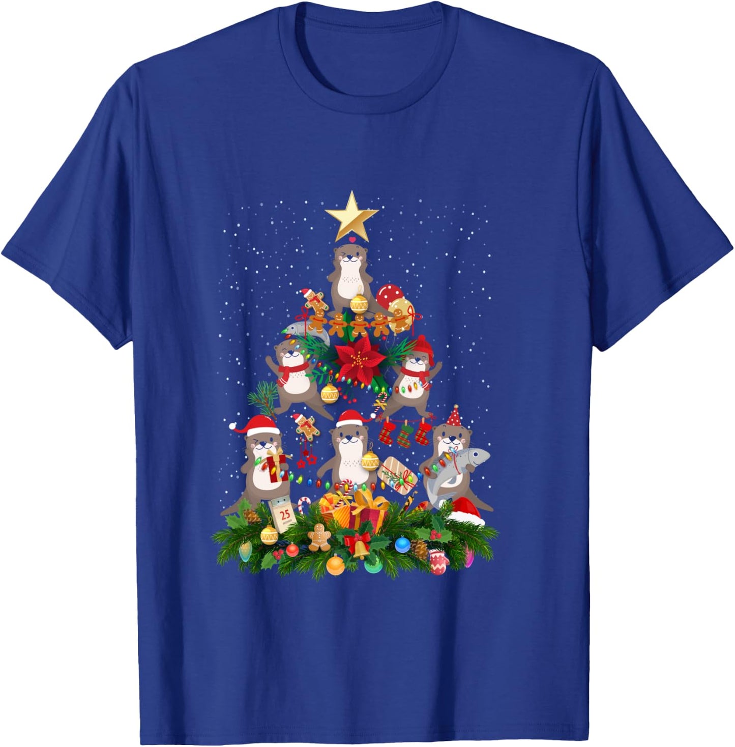 Otter Xmas Tree Ornaments Zookeepers Christmas River Otter T-Shirt - T-Shirt | Royal
