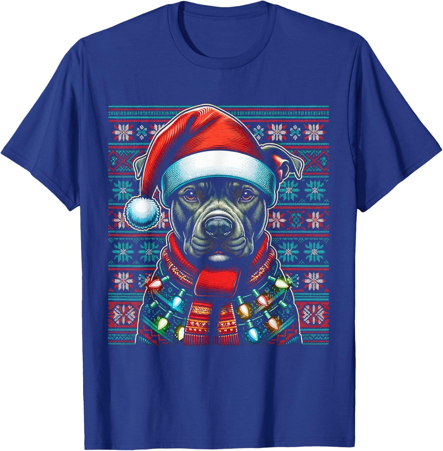 Christmas Pit bull Xmas Pit Bull Mom Dog Lover Santa T-Shirt - T-Shirt | Royal