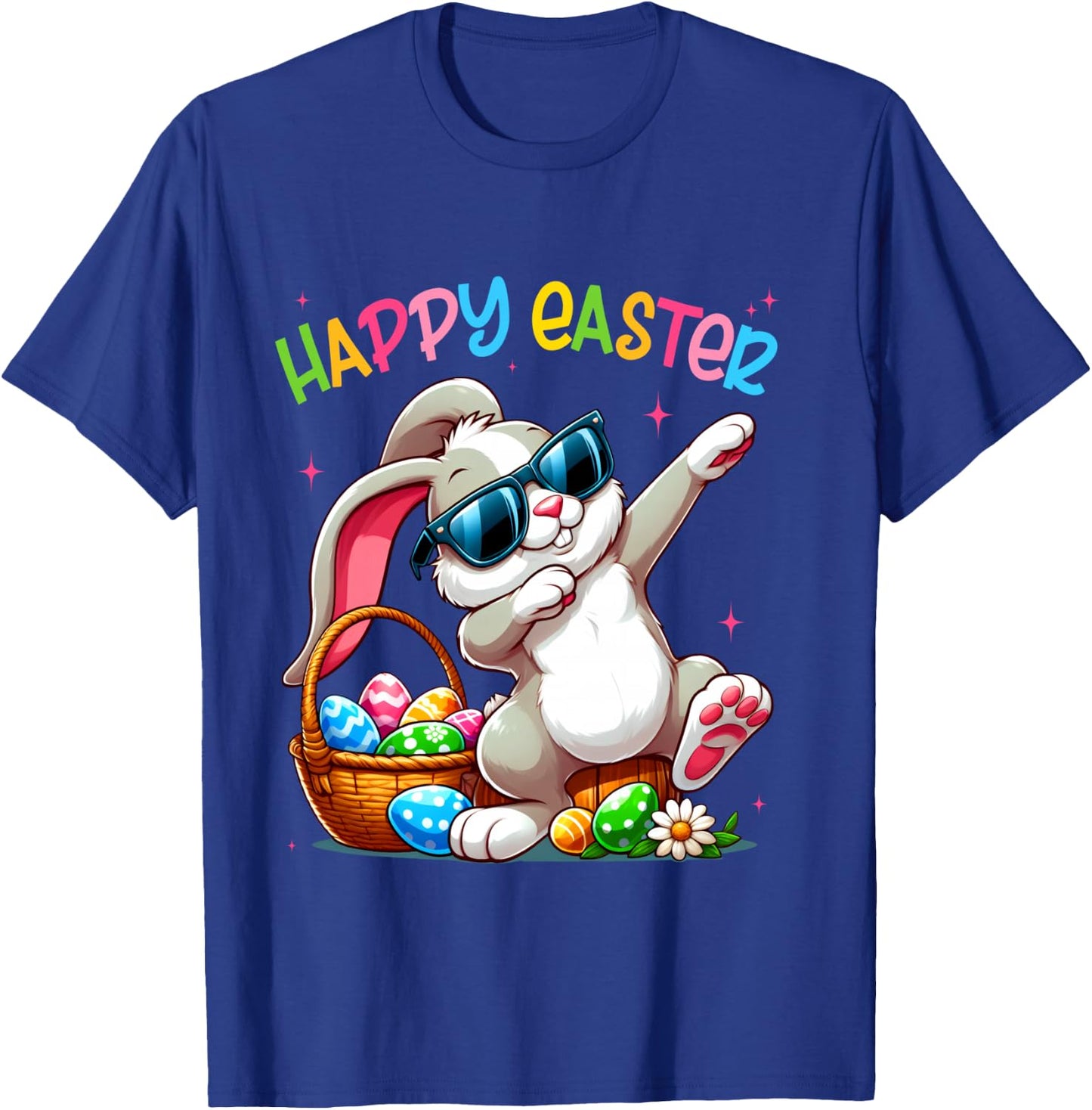Funny Dabbing Bunny Easter Happy Easter for Boys Girls Adult T-Shirt - T-Shirt | Royal
