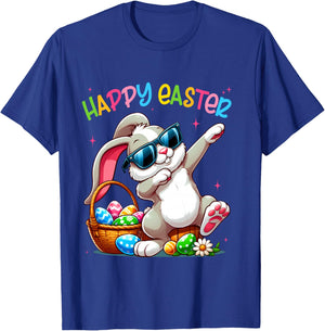 Funny Dabbing Bunny Easter Happy Easter for Boys Girls Adult T-Shirt - T-Shirt | Royal