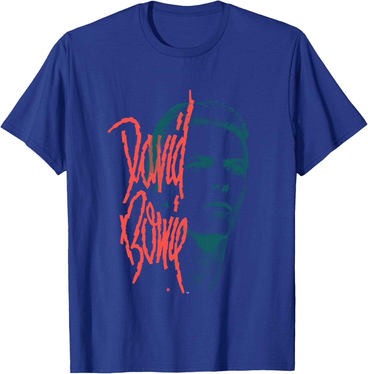 Offiziell David Bowie Music Rock Mono Stare Langarmshirt T-Shirt - T-Shirt | Royal
