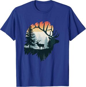 Elk Hunting Hiking Outdoor Camping Forest Men Women Elk T-Shirt - T-Shirt | Royal