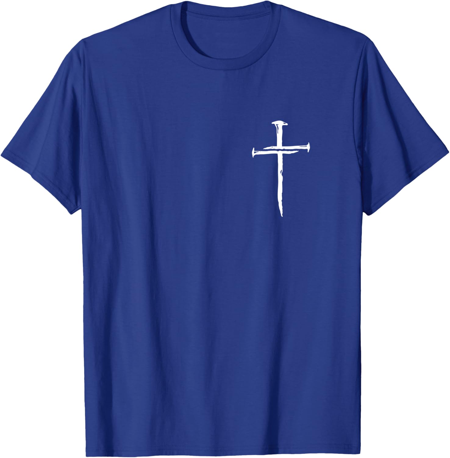 Christian Minimalist Religious Jesus Crist Three Nails Cross T-Shirt - T-Shirt | Royal