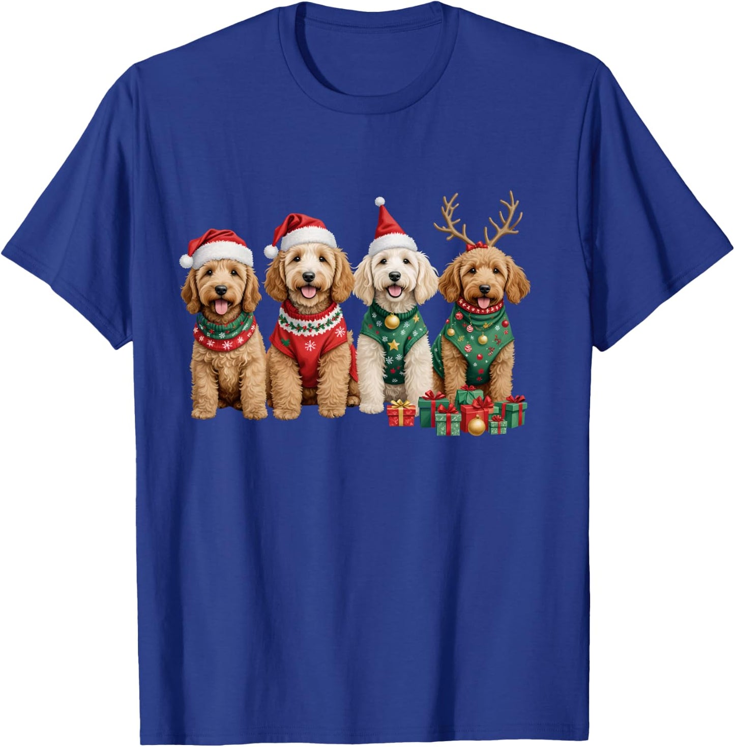 Goldendoodle Christmas Golden Doodle Pajamas Girls T-Shirt - T-Shirt | Royal