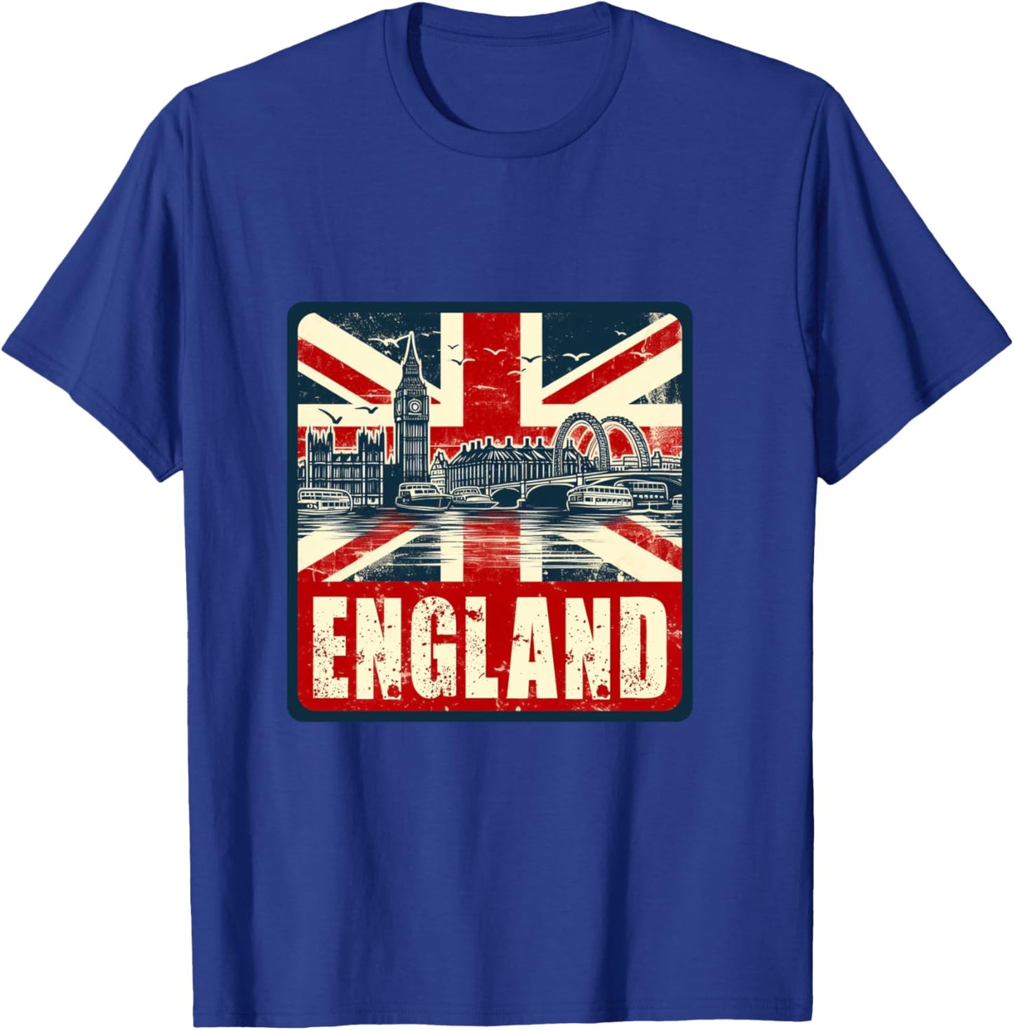 Vintage Union Jack Flag T-Shirt - T-Shirt | Royal