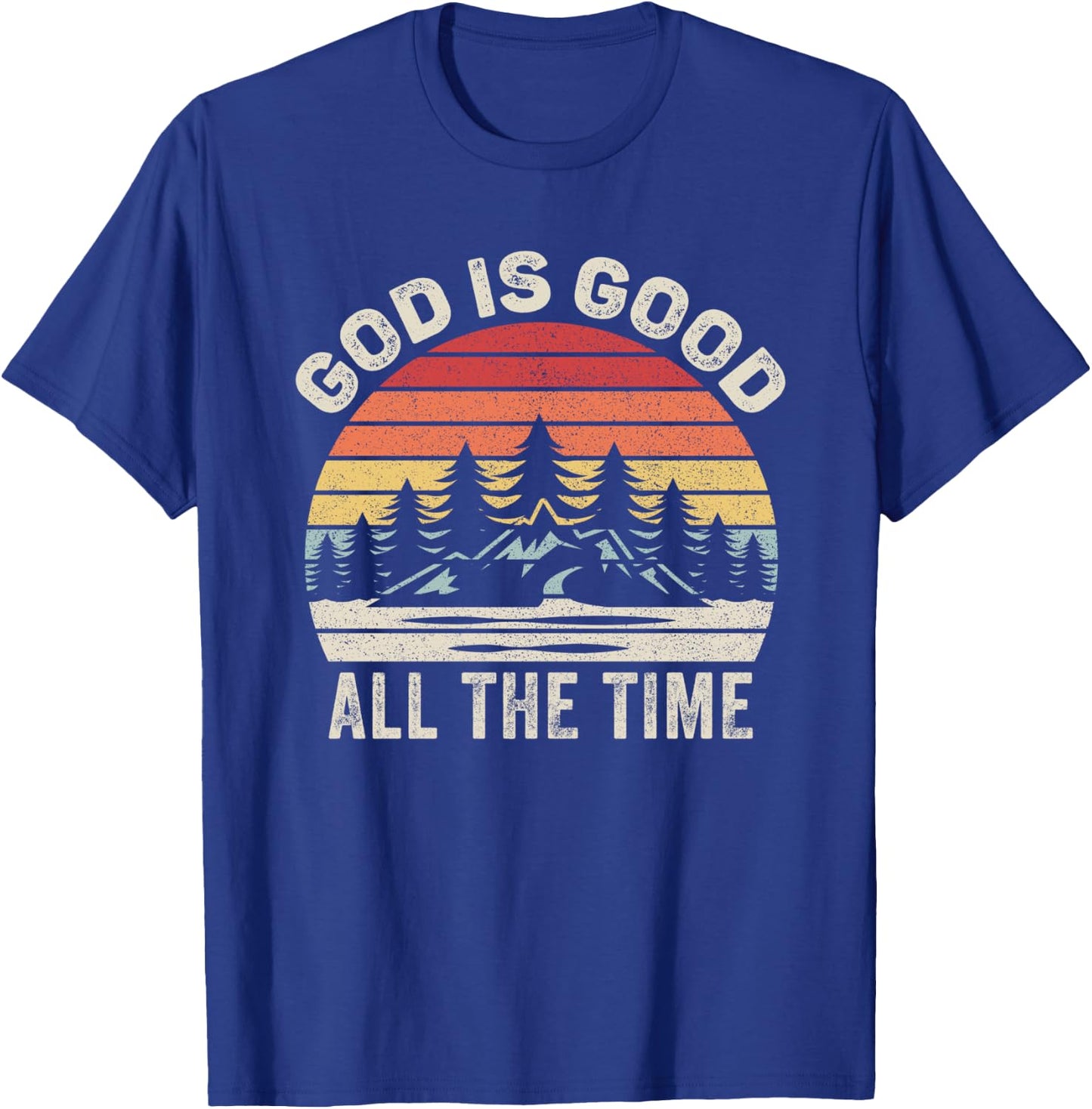 Vintage Retro God Is Good All The Time Christian T-Shirt - T-Shirt | Royal