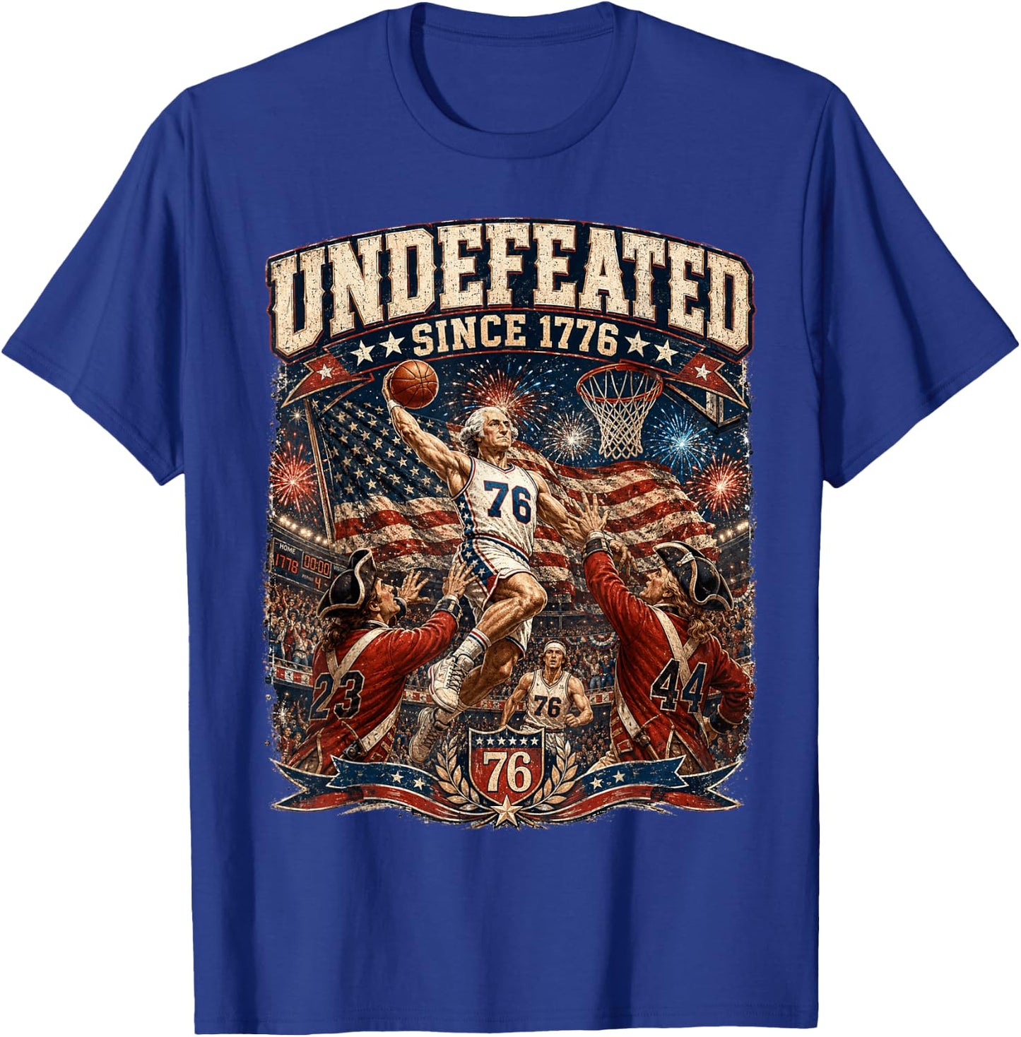 George Washington Undefeated Since 1776 Basketball USA T-Shirt - T-Shirt | Royal