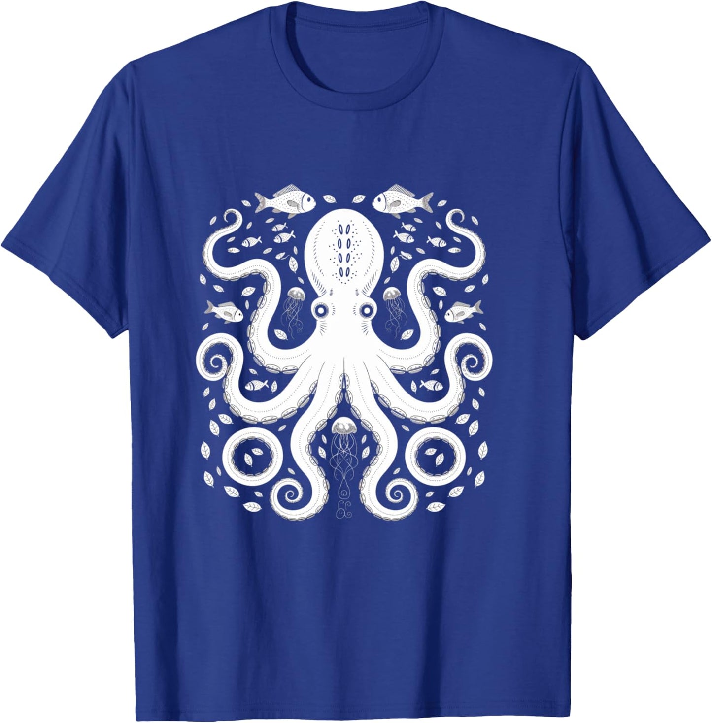 Vintage Octopus Retro Graphic Octopuses Women Men Fisherman T-Shirt - T-Shirt | Royal