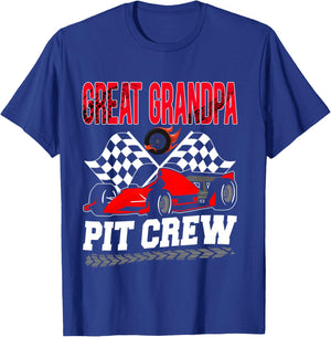 Great Grandpa Pit Crew Racing Family Race Car Birthday Boy T-Shirt - T-Shirt | Royal