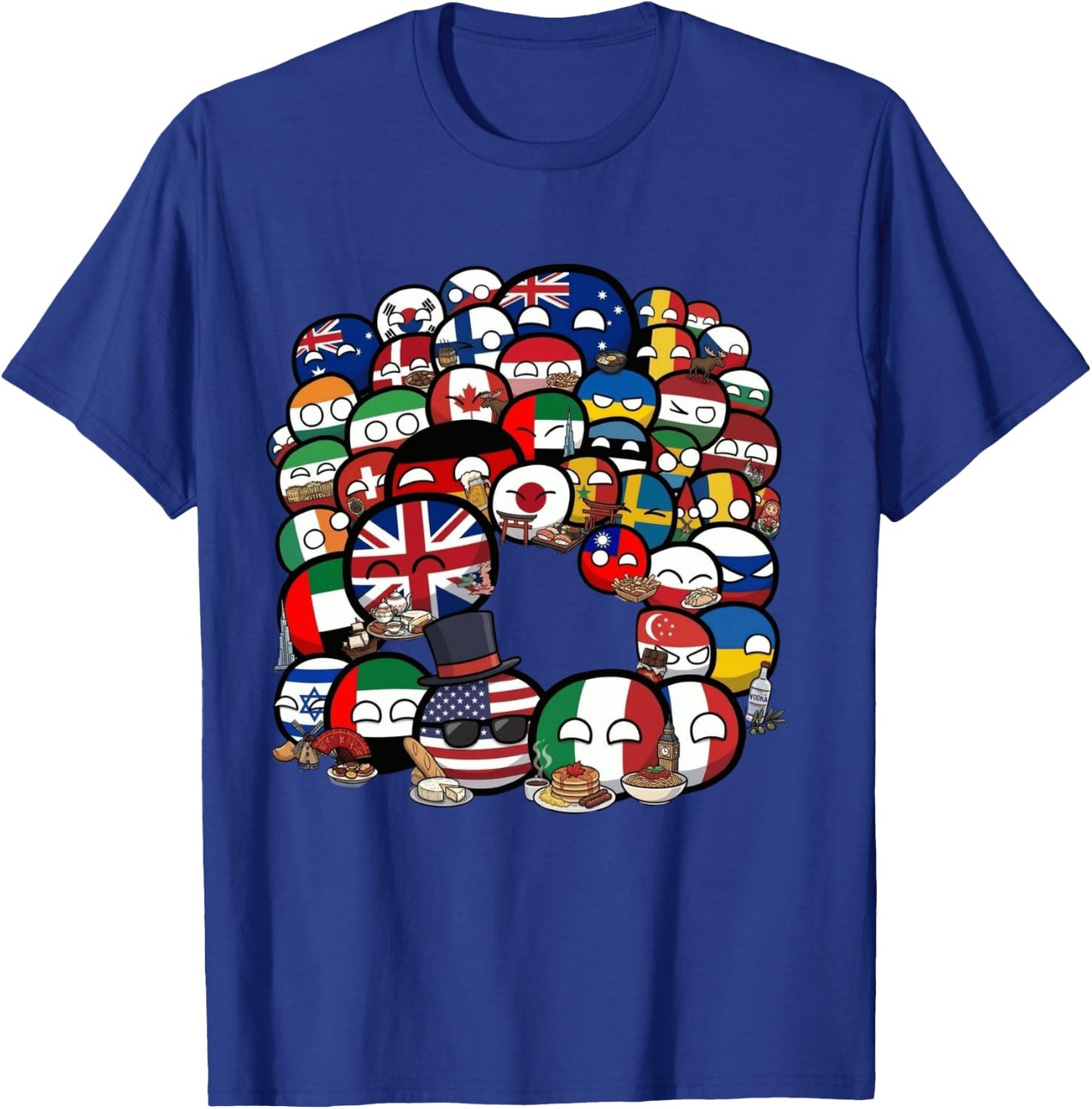 Countryballs Foto von Nationen Langarmshirt T-Shirt - T-Shirt | Royal