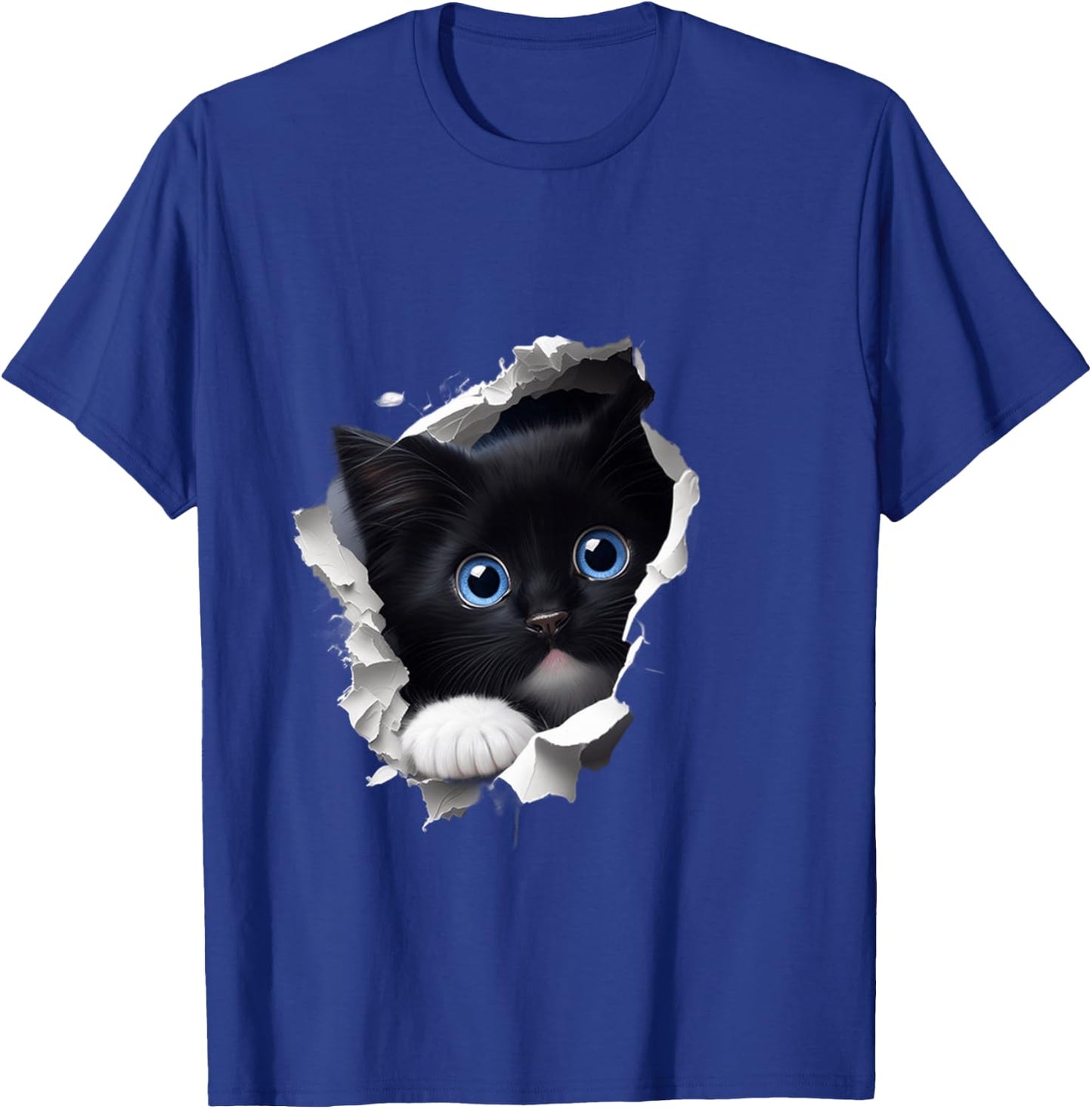 Curious Cute Kitten Black Cat Long-Sleeved Shirt, black T-Shirt - T-Shirt | Royal
