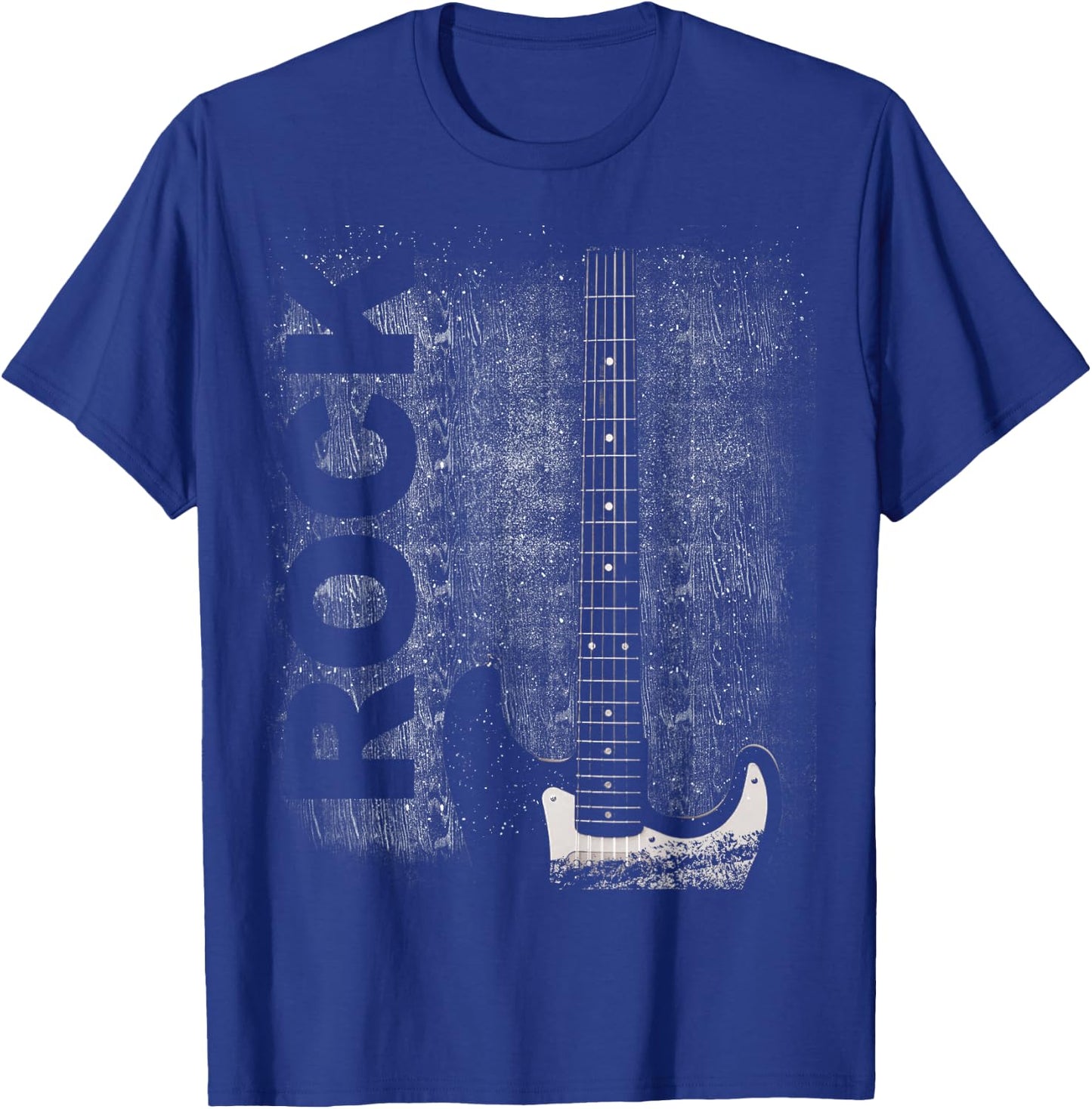 Rock Band Men's Women's Guitar Player in Distressed Look , black T-Shirt - T-Shirt | Royal