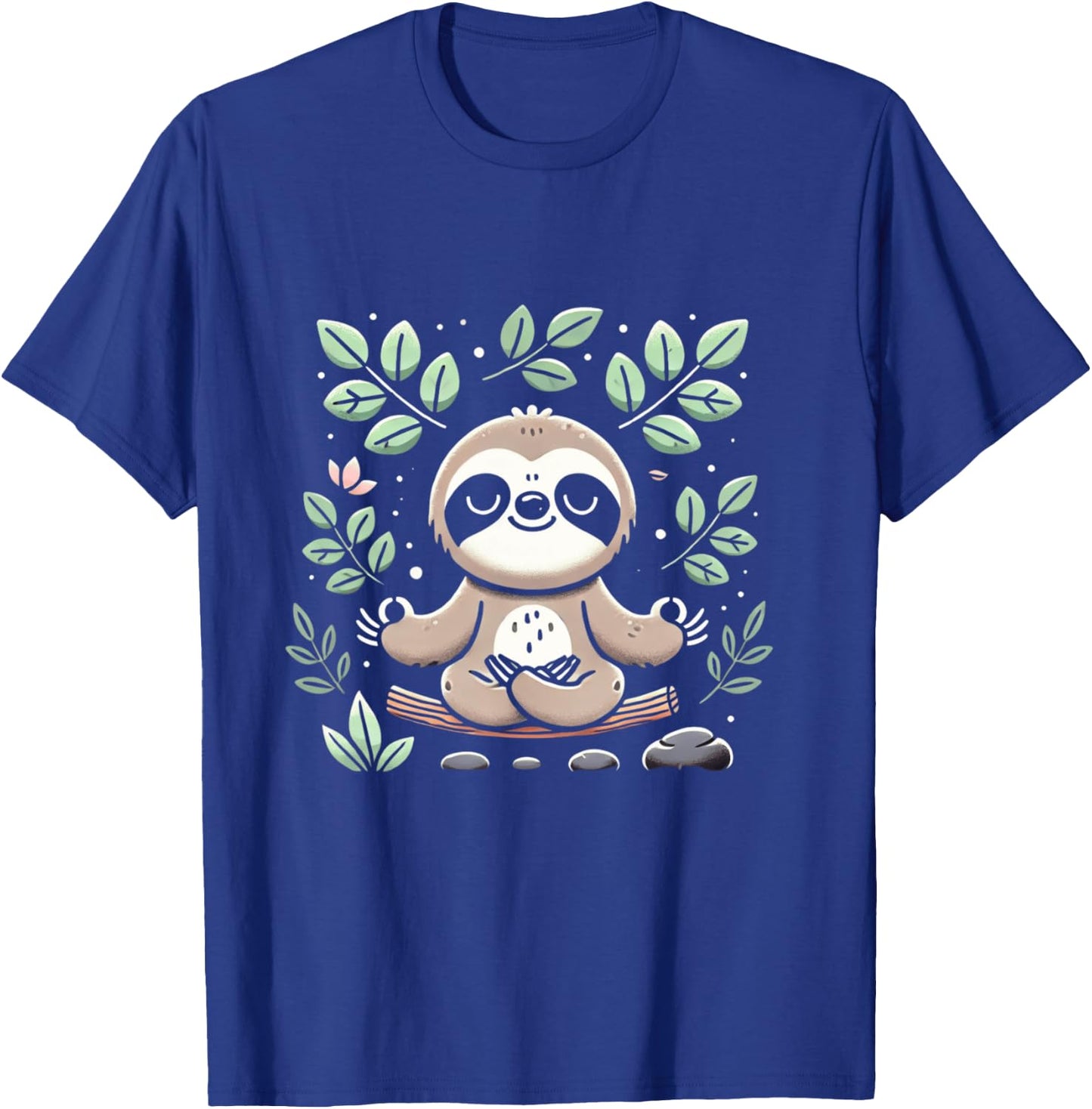 Paresseux mignon et drôle méditant la paix paresseux zen Manche Longue T-Shirt - T-Shirt | Royal