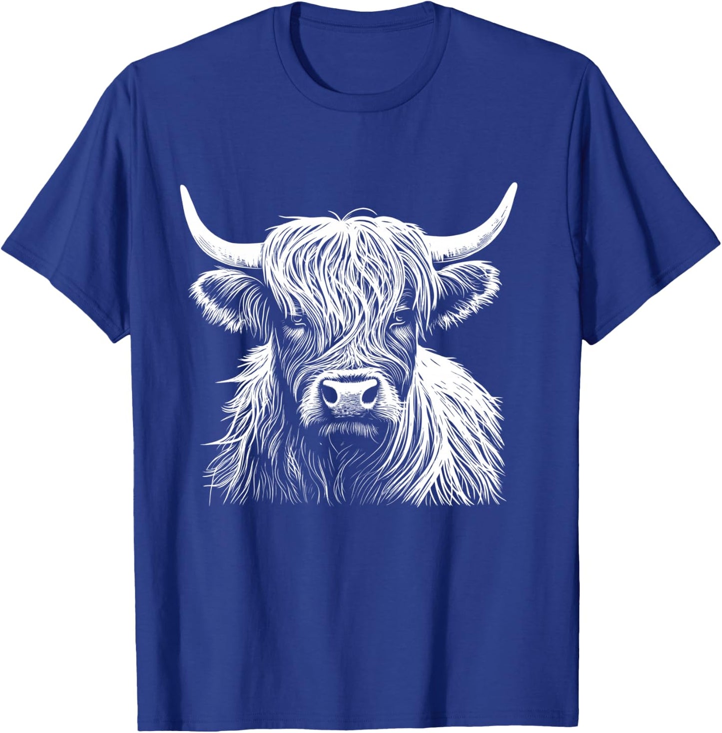 Highland Cow Scotland Scottish Fluffy Cow Cute Highland Coo T-Shirt - T-Shirt | Royal