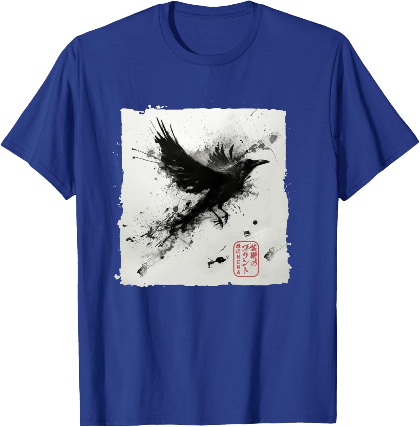 Japanische Kunsttinte Rabe/Krähe – Herren, Damen, Kinder Grafik Langarmshirt T-Shirt - T-Shirt | Royal