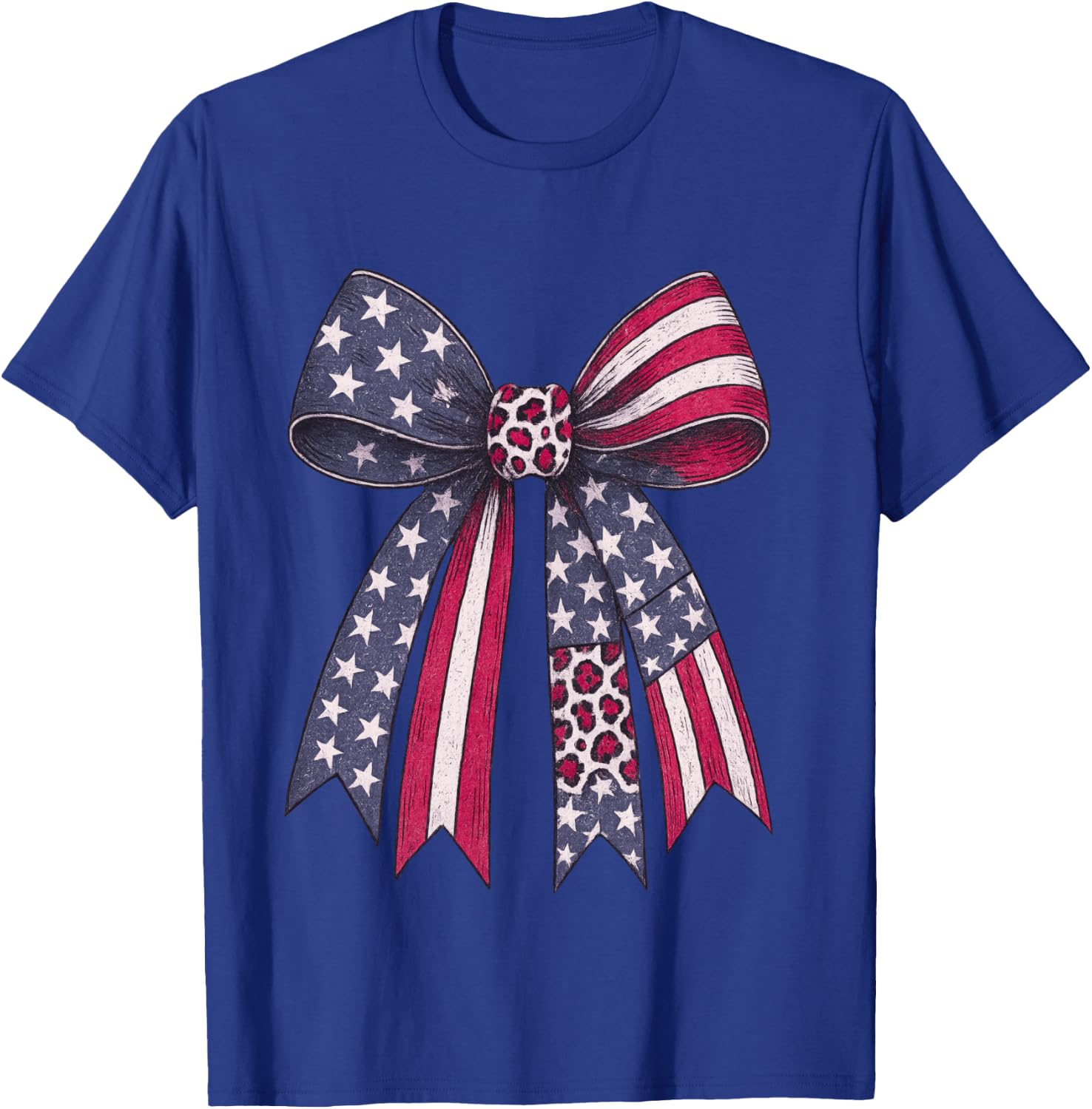 Vintage USA Bow in Red White Blue for Patriotic 4th Of July T-Shirt - T-Shirt | Royal