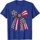 Vintage USA Bow in Red White Blue for Patriotic 4th Of July T-Shirt - T-Shirt | Royal