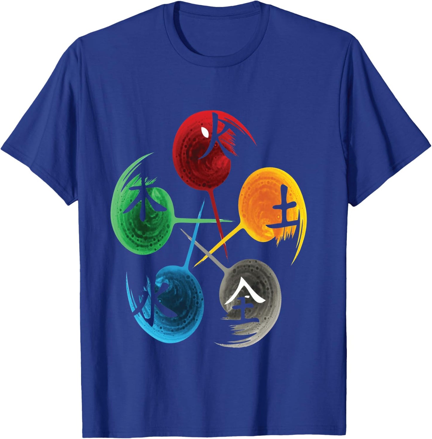 The Five Elements of Qigong, Tai Chi Design, Black, S T-Shirt - T-Shirt | Royal