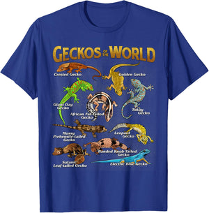 Geckos Animals of The World Crested Leopard Gecko Lover T-Shirt - T-Shirt | Royal
