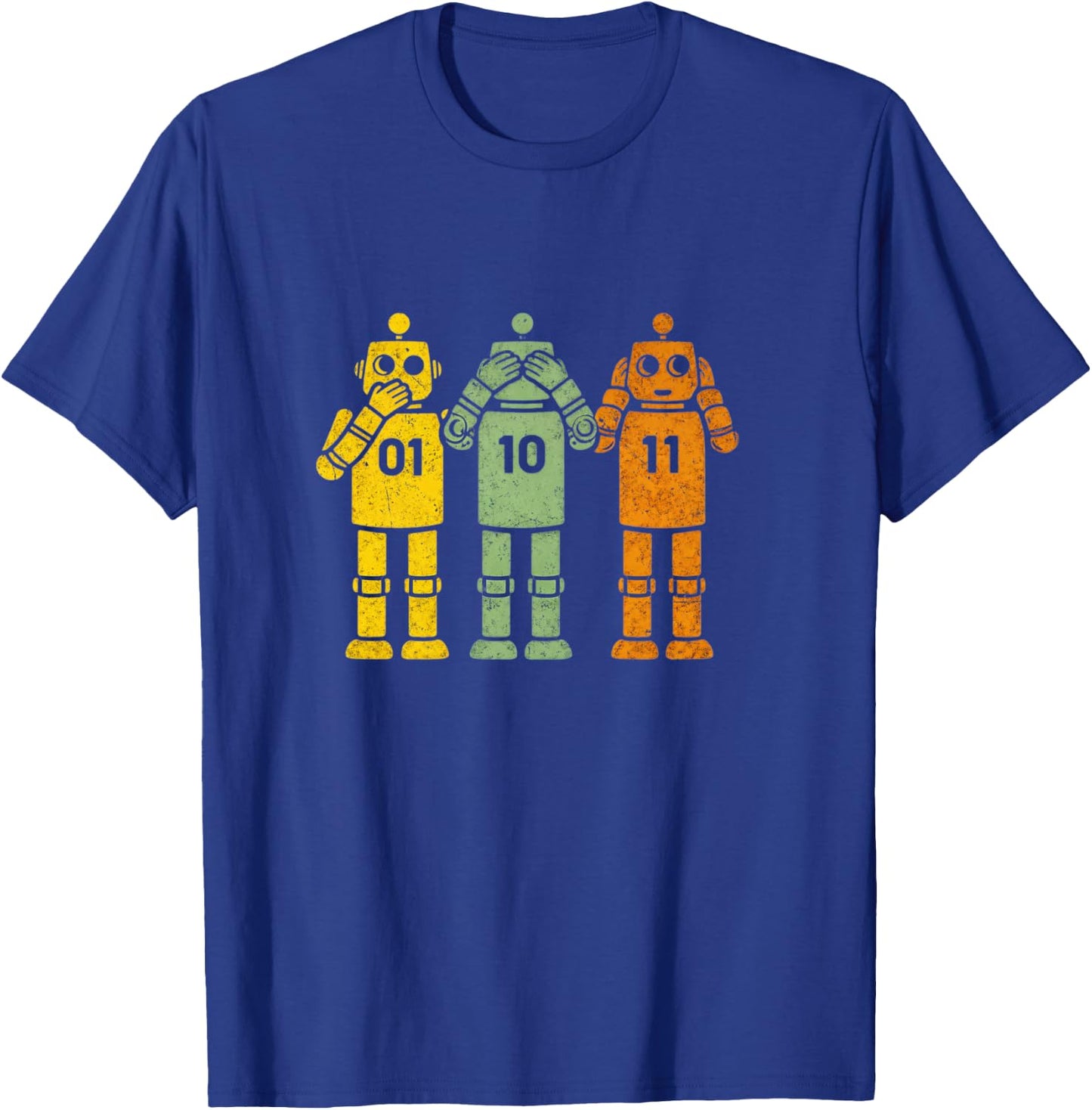 Funny 01 10 11 Binary Men Women Robot Geek 01 10 11 Robot T-Shirt - T-Shirt | Royal