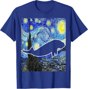 Dugong Starry Night Dugong Lover Oceanography Manatee T-Shirt - T-Shirt | Royal