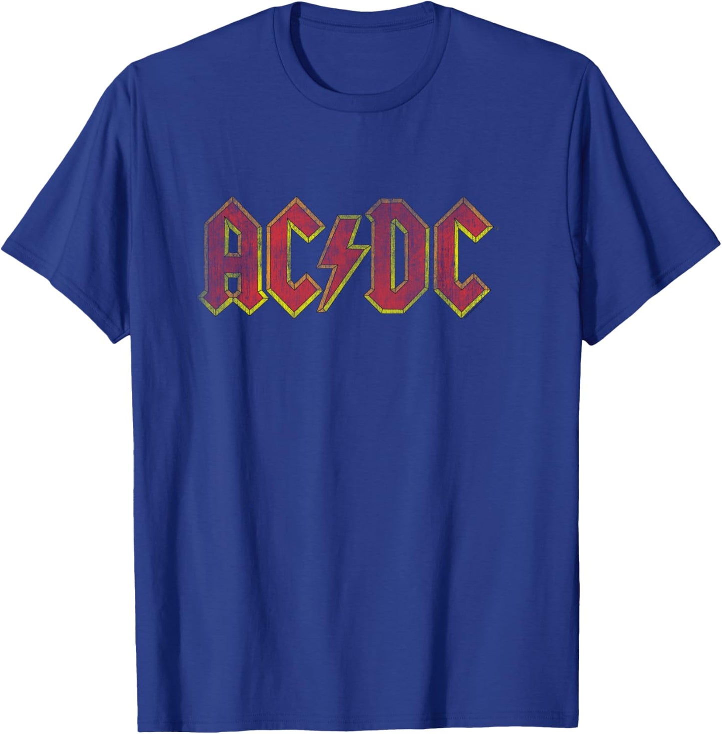 ACDC Distressed Red Logo Rock Music Band Shirt, black T-Shirt - T-Shirt | Royal