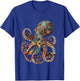 Octopus Floral Vintage Flowers Squid Kraken Scuba Diving T-Shirt - T-Shirt | Royal