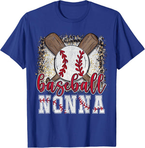Baseball Nonna Leopard Baseball Lover Family Matching T-Shirt - T-Shirt | Royal