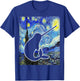 Narwhal Starry Night Narwhal Van Gogh Painting Cetology T-Shirt - T-Shirt | Royal