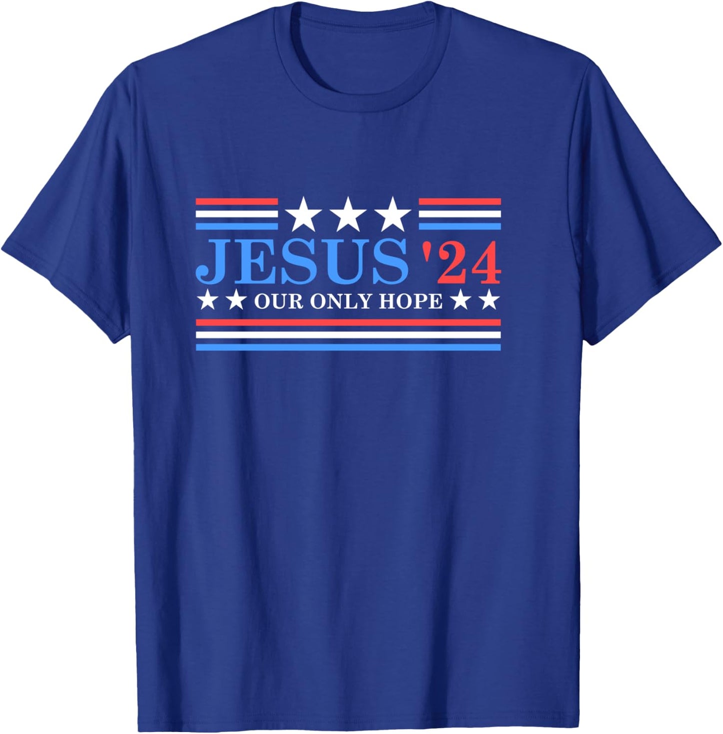 Jesus Christ 2024 President USA Election Political Parody T-Shirt - T-Shirt | Royal