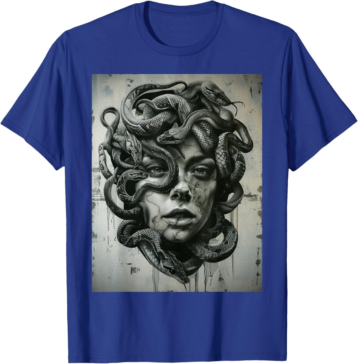 Medusa Greek Mythology Occult Scary Dark Grunge Art T-Shirt - T-Shirt | Royal