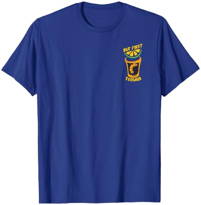 But First Tequila Fun Drink Party Minimalist T-Shirt - T-Shirt | Royal